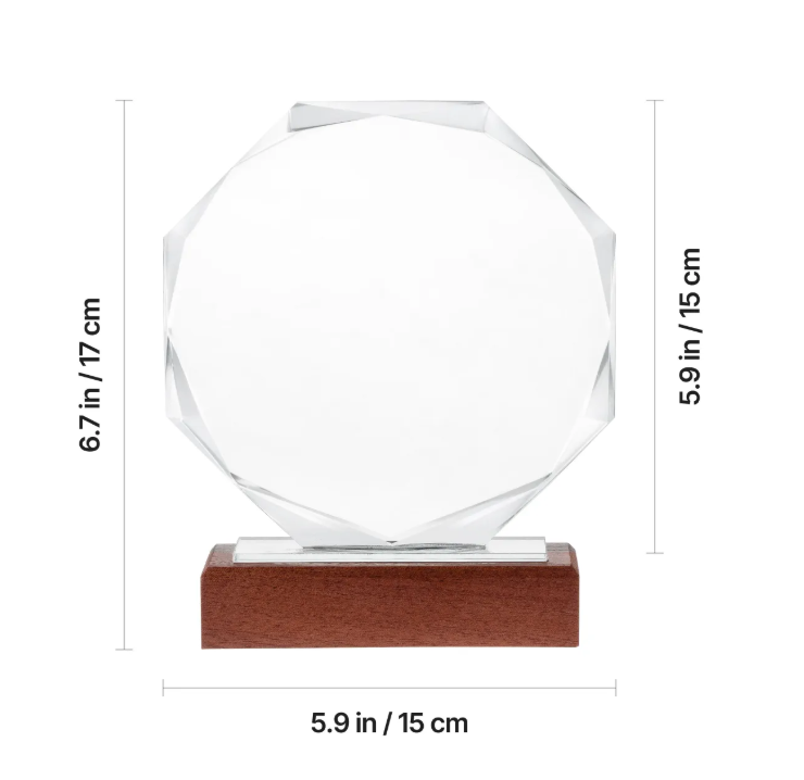 Customized rectangular crystal award trophy